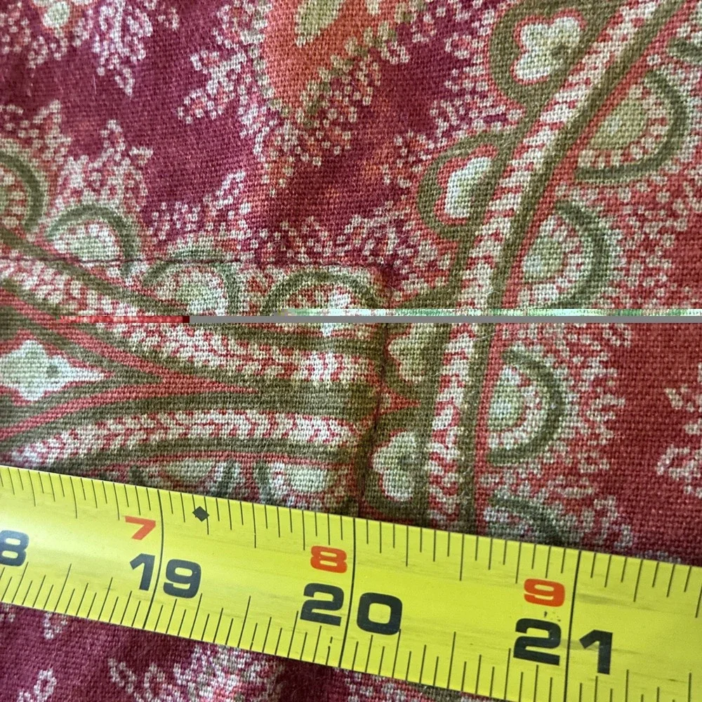 Pottery Barn Marcelle Paisley Floral Cotton linen Standard Pillow Sham Red Sage